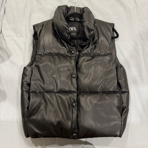 zara faux leather puffer vest - Picture 2 of 2